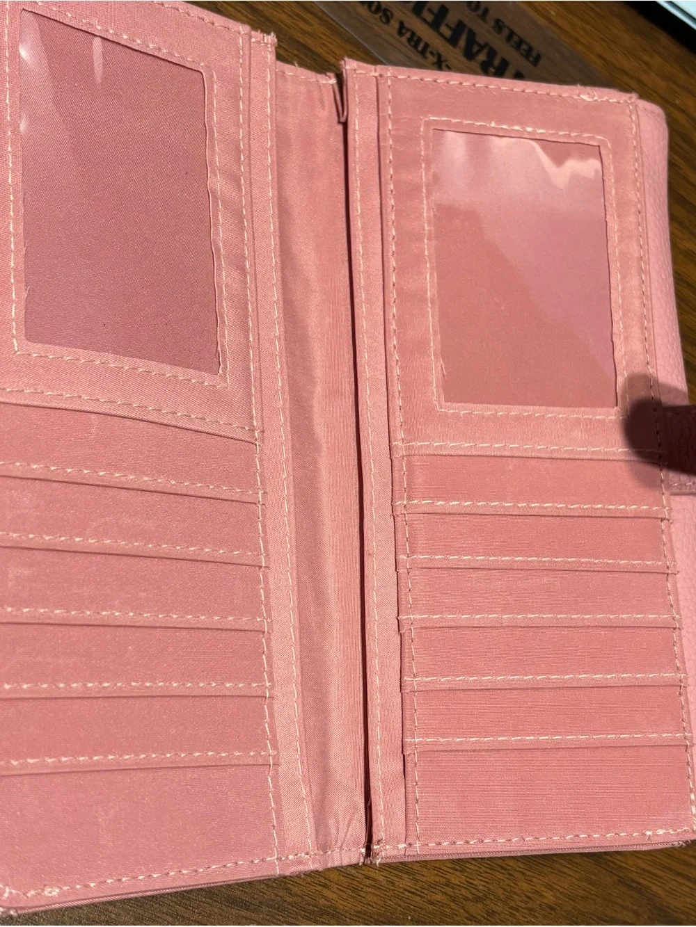 Florelli Pink Leather Wallet with Gold Logo